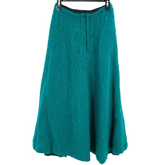 Strathtay Originals Vintage Teal A-Line Mohair Wool Maxi Skirt Size Small - Picture 4 of 10